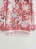 Autumn Fashion Print Women Long Sleeve Top Blouses Shirt+Loose Long Pants+Headband Three Piece Set OYW-20521