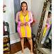 Plus Size Elegant Ribbed Knitted Color Block Patchwork Women Deep V Neck Flare Sleeve Midi Dress HEJ-6076
