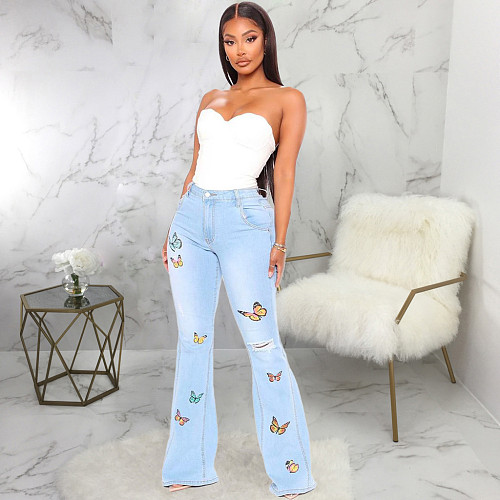 Butterfly Denim Bottoms HSF-2334
