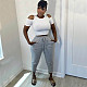 Summer Women Fitness Clothing Solid Color Cotton Casual Lace Up Running Sports Sweatpants MDF-5250
