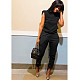 Women Solid Tracksuit Casual Shoulder Pads Hooded Sweatshirt Pants Autumn Sports Two Piece Set MAE-2114