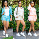 2021 Spring New Long Sleeve Hooded Sunscreen Coat Drawstring Elastic Shorts Two Piece Set Women HMS-5491