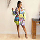 Autumn New Arrivals High Quality Patchwork Color Starfish Print Lapel Long Sleeve Women Shirts MDF-5248