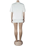 Summer Women's Clothing Fashion Pattern Print Short Sleeve Round Neck Streetwear Soft Tee Shirt FSX-280