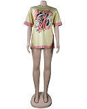 Summer Women's Clothing Fashion Pattern Print Short Sleeve Round Neck Streetwear Soft Tee Shirt FSX-280