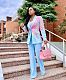 Women Fashion Tie Dye Print Vintage Turn Down Collar Long Sleeve Pockets Outerwear Chic Blazer Jacket WSM-5272