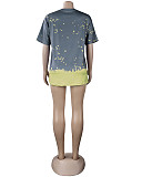 Summer Women's Clothing Fashion Pattern Print Short Sleeve Round Neck Streetwear Soft Tee Shirt FSX-280