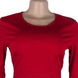 2021 Autumn Women Party Clothes Solid Color Bodycon Long Sleeve O Neck Irregular Ruffle Tops Blouse FSX-290