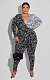 Graffiti Printing Hipster Women Sexy Deep V Neck Long Sleeve Streetwear Plus Size One Piece Jumpsuits FSX-282