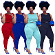 Casual Plus Size Fitness Clothing Solid Color Stretch Vest Crop Top Leggings Workout Two Piece Set HEJ-6083