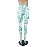 Women Streetwear Summer Fashion Print High Waist Bodycon Elastic Active Joggers Pencil Pants SHD-9518