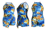 Sexy Print Sleeveless Round Neck Irregular Patchwork Women Summer Club Party Plus Size Rompers JLY-19222