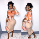 Women Clothing Tie Dye Print Autumn Turtleneck Long Sleeve Patchwork Chic Bodycon Maxi Dress BN-9294