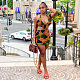 Summer Clothes Sexy Print Hollow Out Sleeveless Halter Bandage Evening Party Bodycon Mini Dress SH-390175