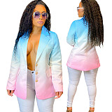 XS Printed Full Sleeve Single Breasted Blazers GLS-10017