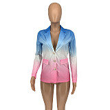 XS Printed Full Sleeve Single Breasted Blazers GLS-10017