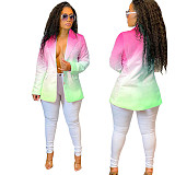 XS Printed Full Sleeve Single Breasted Blazers GLS-10017