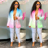 XS Printed Full Sleeve Single Breasted Blazers GLS-10017