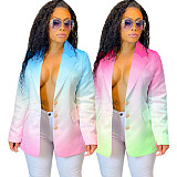 XS Printed Full Sleeve Single Breasted Blazers GLS-10017