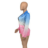 XS Printed Full Sleeve Single Breasted Blazers GLS-10017