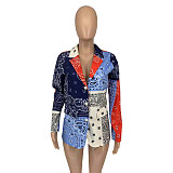 Paisley Print Single Breasted Office Lady Blazer GLS-10015