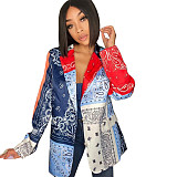 Paisley Print Single Breasted Office Lady Blazer GLS-10015