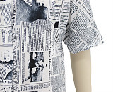 Plus Size Short Sleeve Newspaper Printing Maxi Dresses SFY-2129