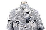 Plus Size Short Sleeve Newspaper Printing Maxi Dresses SFY-2129