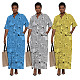 Plus Size Short Sleeve Newspaper Printing Maxi Dresses SFY-2129
