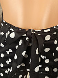 Polka Dot Print Blazer Shorts Office Lady 2 Pieces SHD-9165