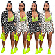Polka Dot Print Blazer Shorts Office Lady 2 Pieces SHD-9165