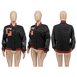 Letter Printed Patchwork Baseball Bomber Jacket WSY-5895