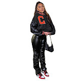 Letter Printed Patchwork Baseball Bomber Jacket WSY-5895