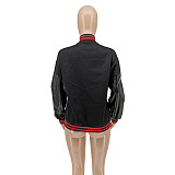 Letter Printed Patchwork Baseball Bomber Jacket WSY-5895