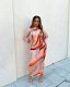 Print Long Sleeve Turtleneck Skinny Maxi Dress WSM-5275