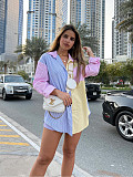 Color Block Long Sleeve Turn Down Collar Shirt OYW-20531