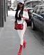Off Shoulder Flare Sleeve Crop Top+Leggings Pants Set MEI-9201