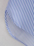 Color Block Long Sleeve Turn Down Collar Shirt OYW-20531