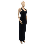 Solid Color Sleeveless Skinny Stretch Maxi Dress ANDI-0801