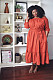 Off Shoulder Long Sleeve Lace Up Belted Ruffle Dresses LSL-6468