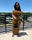 Solid Color Sleeveless Skinny Stretch Maxi Dress ANDI-0801