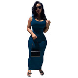 Solid Color Sleeveless Skinny Stretch Maxi Dress ANDI-0801