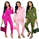 Solid Long Sleeves Button Shirt Skinny Pants Set HANI-051