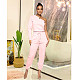 Solid One Shoulder Long Sleeve T Shirt Sweatpants Set MDF-5255