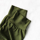 Solid Long Sleeves Button Shirt Skinny Pants Set HANI-051