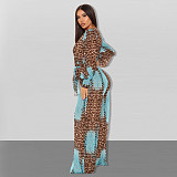 Digital Printing Long Sleeve V-Neck Chiffon Jumpsuits JLY-19236