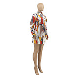 Long Sleeve Turn-down Collar Shirt Top Shorts Set ANDI-0803