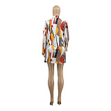 Long Sleeve Turn-down Collar Shirt Top Shorts Set ANDI-0803