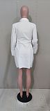 Long Sleeve Single Breasted Side Lace Up Shirt Dress MK-3063