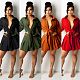 Long Sleeve Bandage Shirt Crop Top Mini Skirts Set CM-2153